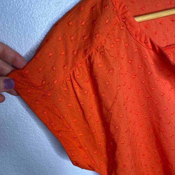 Rafaella V-Neck Tie Bottom Orange Dots Medium - Picture 4 of 6